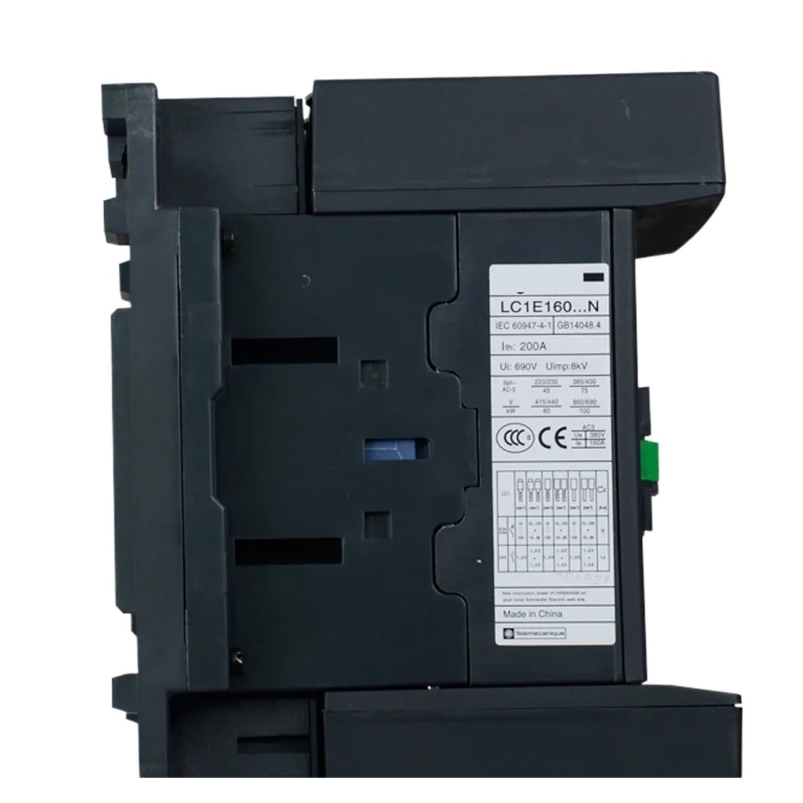 Contactor eléctrico LC1-E EasyPact TVS LC1E160M5N 160A 3P 3NO Trifásico 220V AC 50Hz