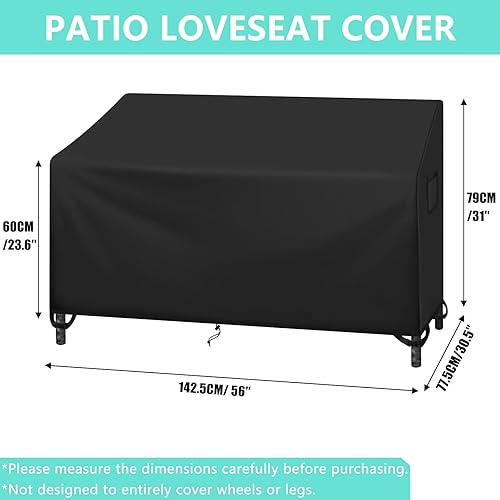 Miniatura 2 de Kovshuiwe Juego de 4 fundas para muebles de patio, 4 piezas para muebles de jardín, patio, jardín, impermeable, mejorada, 420D, resistente, tela
