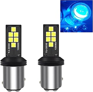 SOCAL-LED LIGHTING 1157 BAY15d Ice Blue LED Turn Signal Bulb Advanced 3030 SMD Bright Colorful DRL Brake Lamp Parking Tail Light, Pack of 2