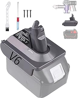 Alian Battery Adapter for Dyson V6 Animal Battery,Convert for Makita 18V Lithium Battery to Dy-son V6 Battery Replacement DC58 DC59 SV03 SV04,for Dyson V6 Series Vacuums,for Dyson trigger lock,filter