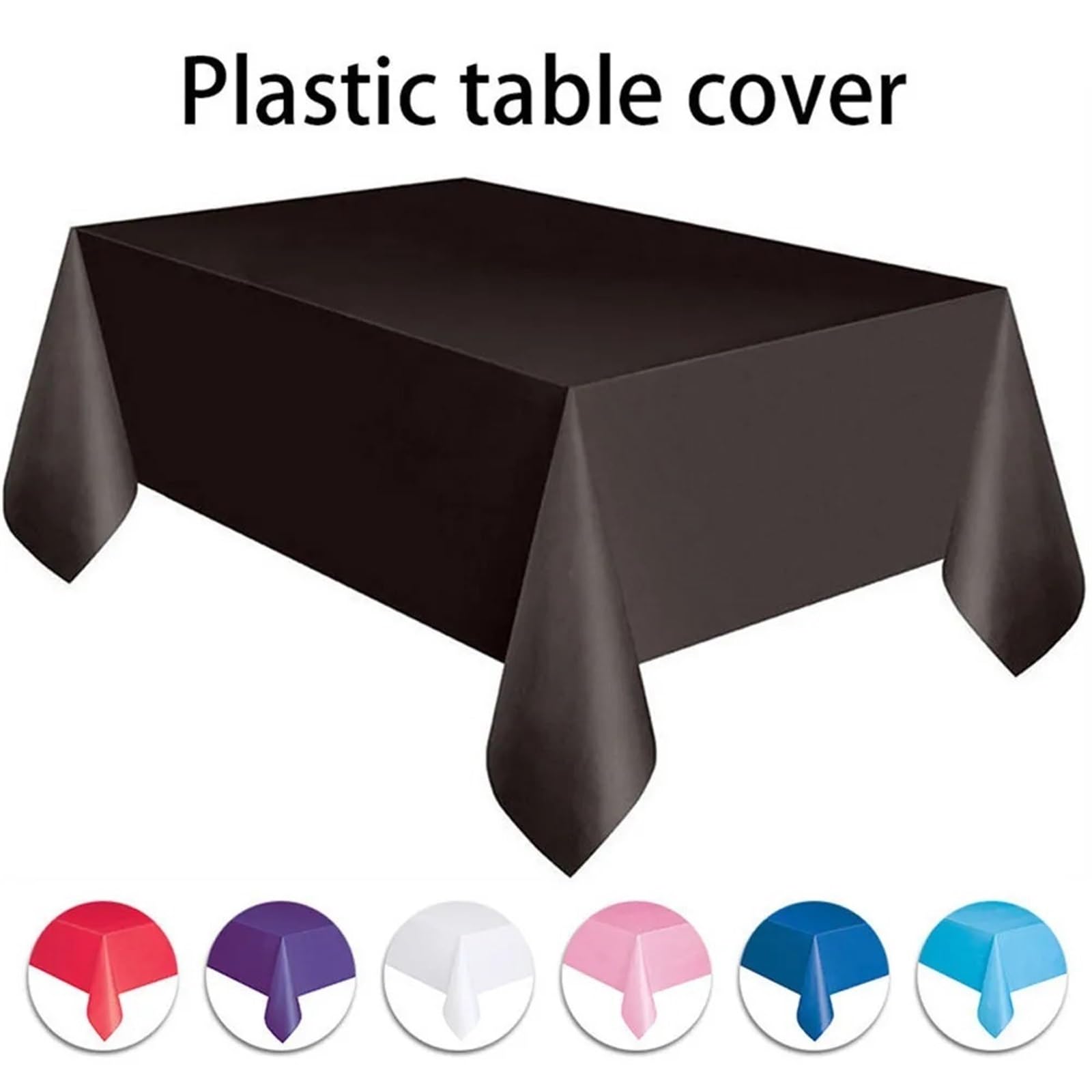 Mantel grande de plástico azul, rectangular, color sólido, para cumpleaños, eventos y reuniones, mantel desechable para una fácil limpieza