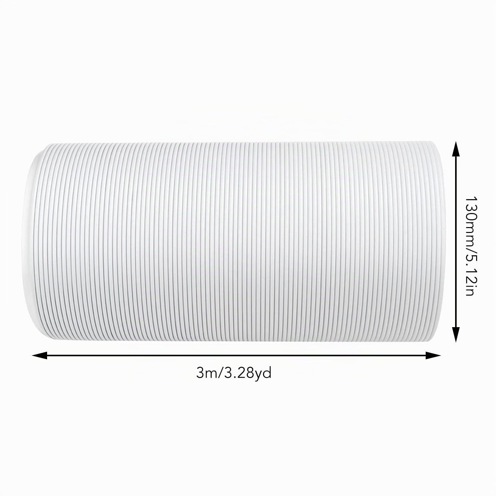 Fdit Condizionatore d'Aria Portatile Tubo di Scarico Universale PP Pieghevole Estensibile Tubo di Sfiato in Senso Antiorario Filettatura CCW Lunghezza 3 Metri (Diametro 130 mm)
