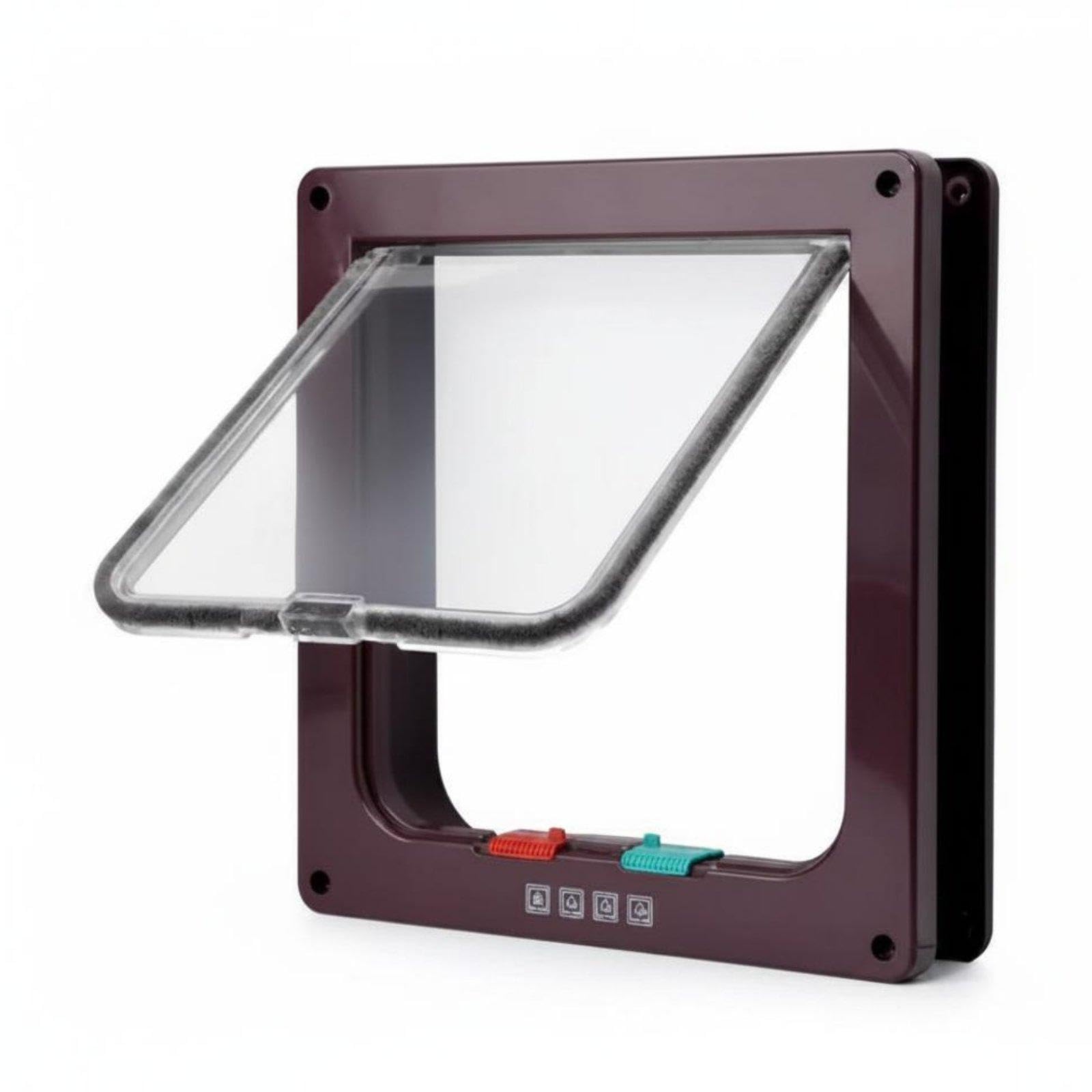 Locking Pet Flap Simple to Install Installation 4-Way Locking Cat Door Material for Cats, Small Dogs, Screen Doors, Walls Brown L|Pet Supplies| Cat Supplies| Doors & Flaps-image-31