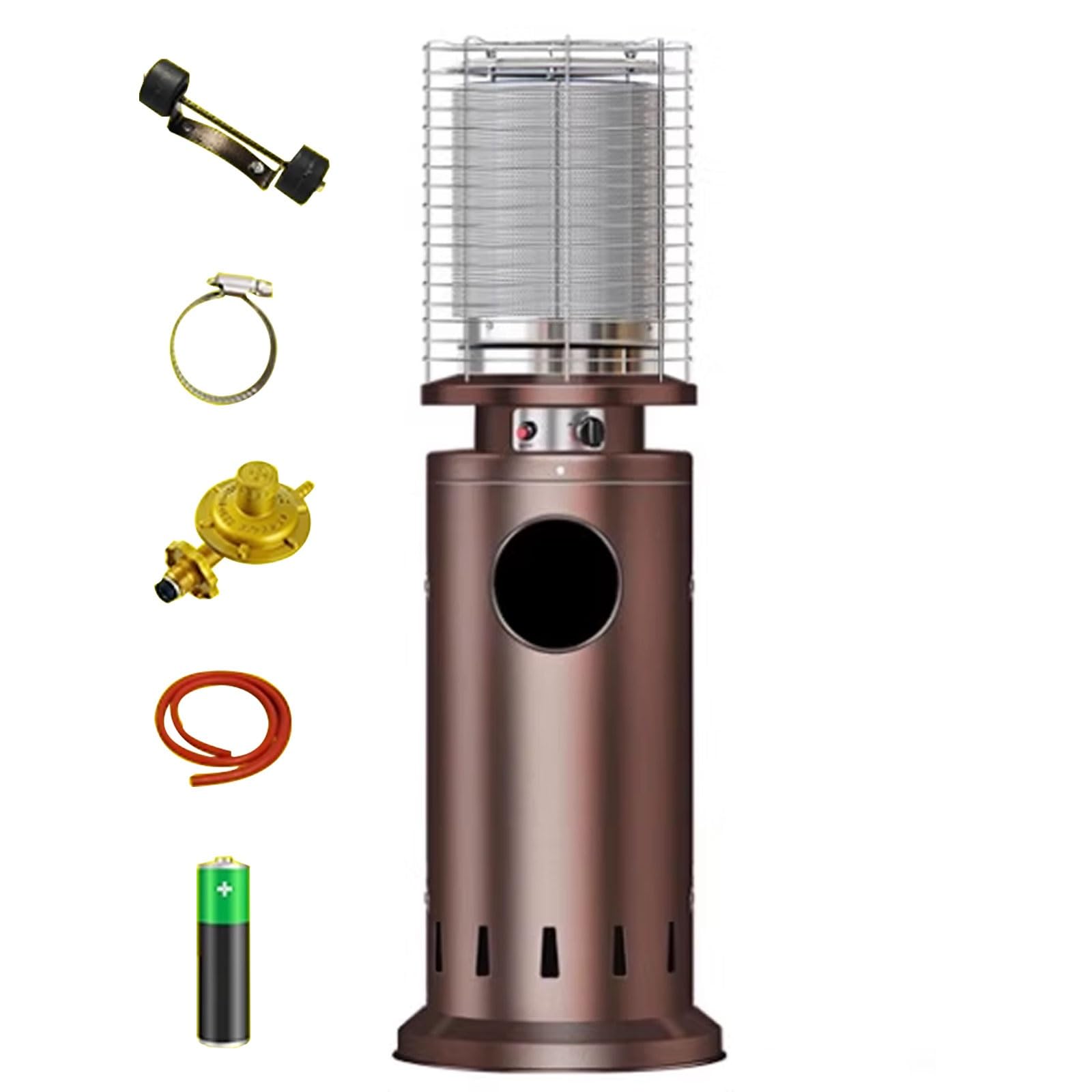 Chauffage Gaz Parasol Chauffant Gaz Exterieur Aucune Alimentation Électrique Requise Flamme Réglable 45 X 45 X 126 Cm Allumage par Impulsion