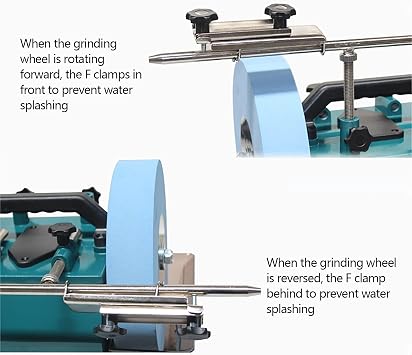 Water Cooled Sharpening System, 10 Inch Two Direction Electric Knife Sharpener with Adjustable Reservoir, Bench Wet Stone Grinding Machine with Paste, for Knife Sharpening and Polishing