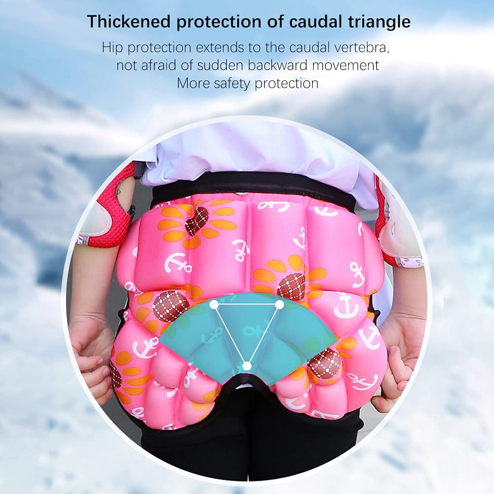 Cuscinetti per Pattinaggio, Protezione per il Sedere dei Bambini, Spessa 28 Mm, Pantaloni Imbottiti per Snowboard, Antiscivolo, per Pattinaggio su Ghiaccio, Sci, Skateboard, Ciclismo, Hockey,(rosa)