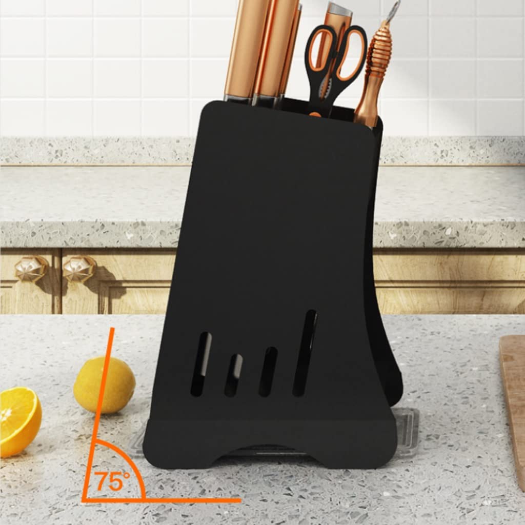 Sujetador de cuchillo Bloque de cuchillas de 7 orificios, acero inoxidable sin cuchillas de cuchillo, con tenedor de cuchilla de drenaje extraíble. Utensilios de cocina Organizador de cuchillos