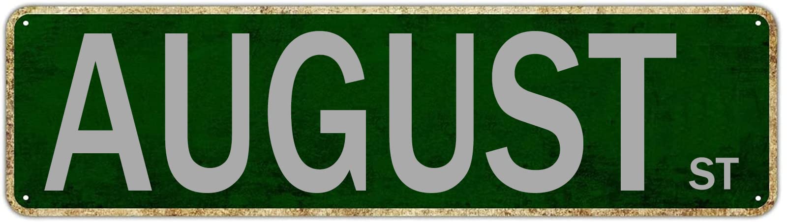 August St Retro Tin Signs Aluminum Home Exit Sign Kitchen Garden Wall Front Door Coffee Decor 4x16 Inch