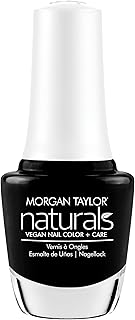 Morgan Taylor Naturals Nail Polish – Plant-Based, Vegan, Non-Toxic, Chip-Resistant, Long-Lasting, High-Gloss Finish (To The Moon And Black, 0.5 oz)