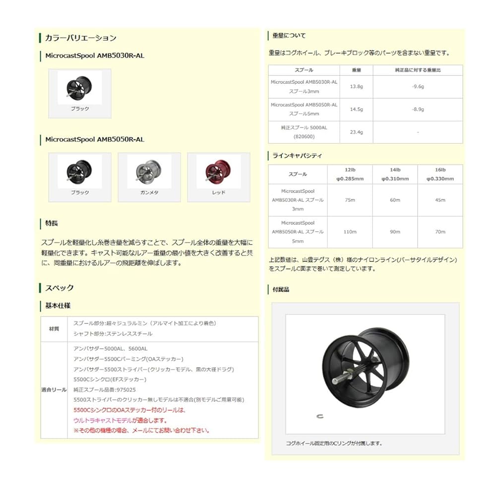 Amazon | Avail(アベイル) リール MicrocastSpool AMB5050R-AL