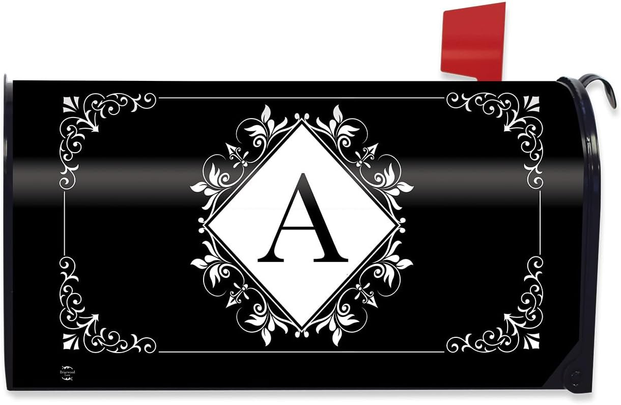 Briarwood Lane Black and White Monogram C Mailbox Cover