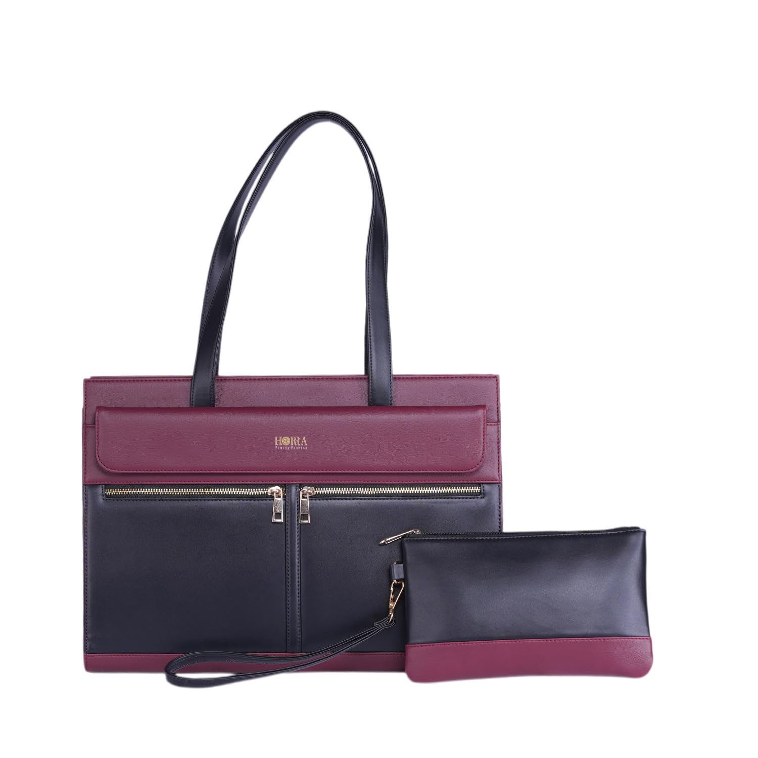 HORRA 14 Inch Laptop Tote Bag For Women Office use- Black and Wine| Laptop Tote for Work| For College| Latest Stylish Ladi... - Review, Price and Buying Guide