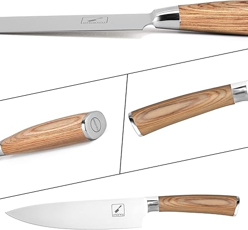 Vista 52 de imarku Cuchillo de chef – Cuchillo de cocina profesional de 8 pulgadas, cuchillo japonés de acero inoxidable de alto carbono, cuchillos de chef