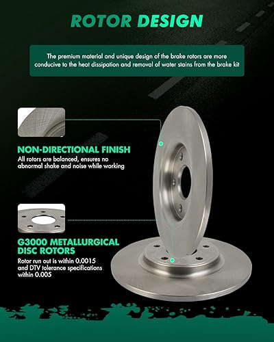 Miniatura 873 de SCITOO Juego de 2 frenos de freno ranurados traseros para Chrysler Town & Country, 08-16 para Dodge Grand Caravan, 09-13 para Dodge Journey, 12-15