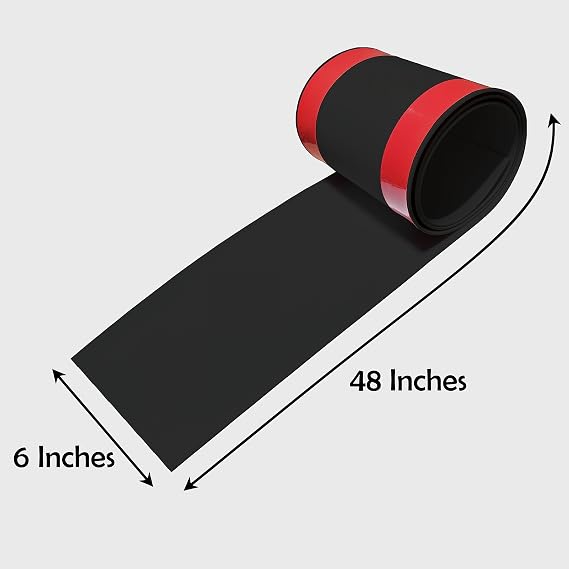 Rubber Bond DIY Car Bumper Protectors - 6x48 Inches Strong Self-Adhesive Rubber Bumper Guards for Cars - Anti-Scratch and Waterproof No-Residue Rubber Bumper Car Protection Strip - Black