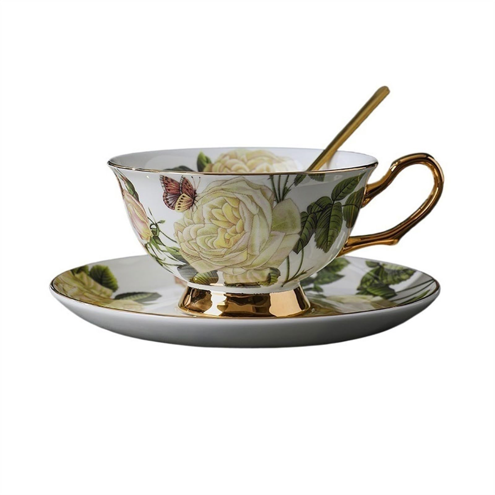 kubek do kawy - kubki lekkie luksusowe retro filiżanki do kawy filiżanki i spodki ceramiczne brytyjski zestaw do popołudniowej herbaty świąteczne prezenty