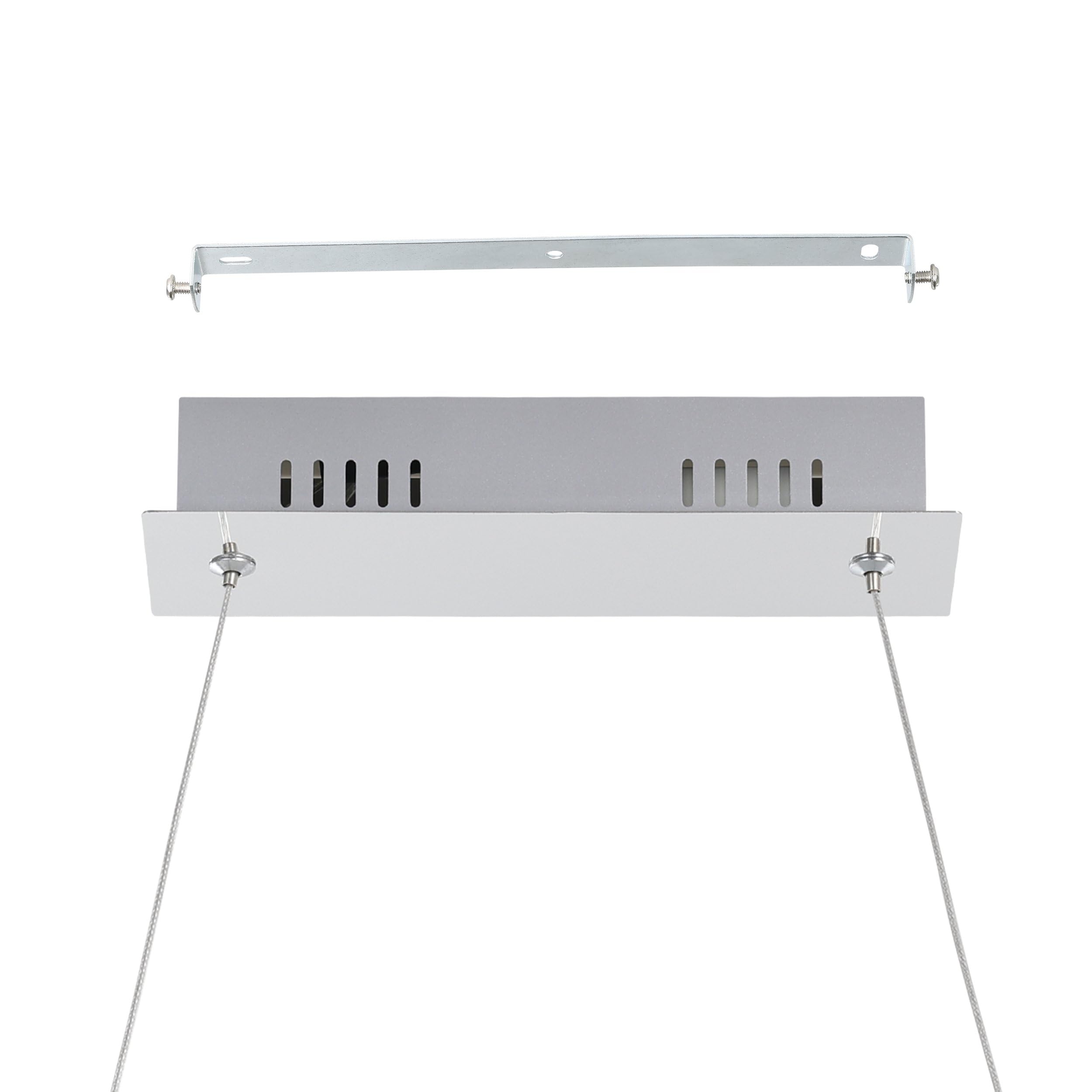 Eglo Lámpara colgante LED Lasana 2, lámpara de techo de 3 luces, colgante | de aluminio, acero y plástico, color cromo y blanco, longitud 100 cm
