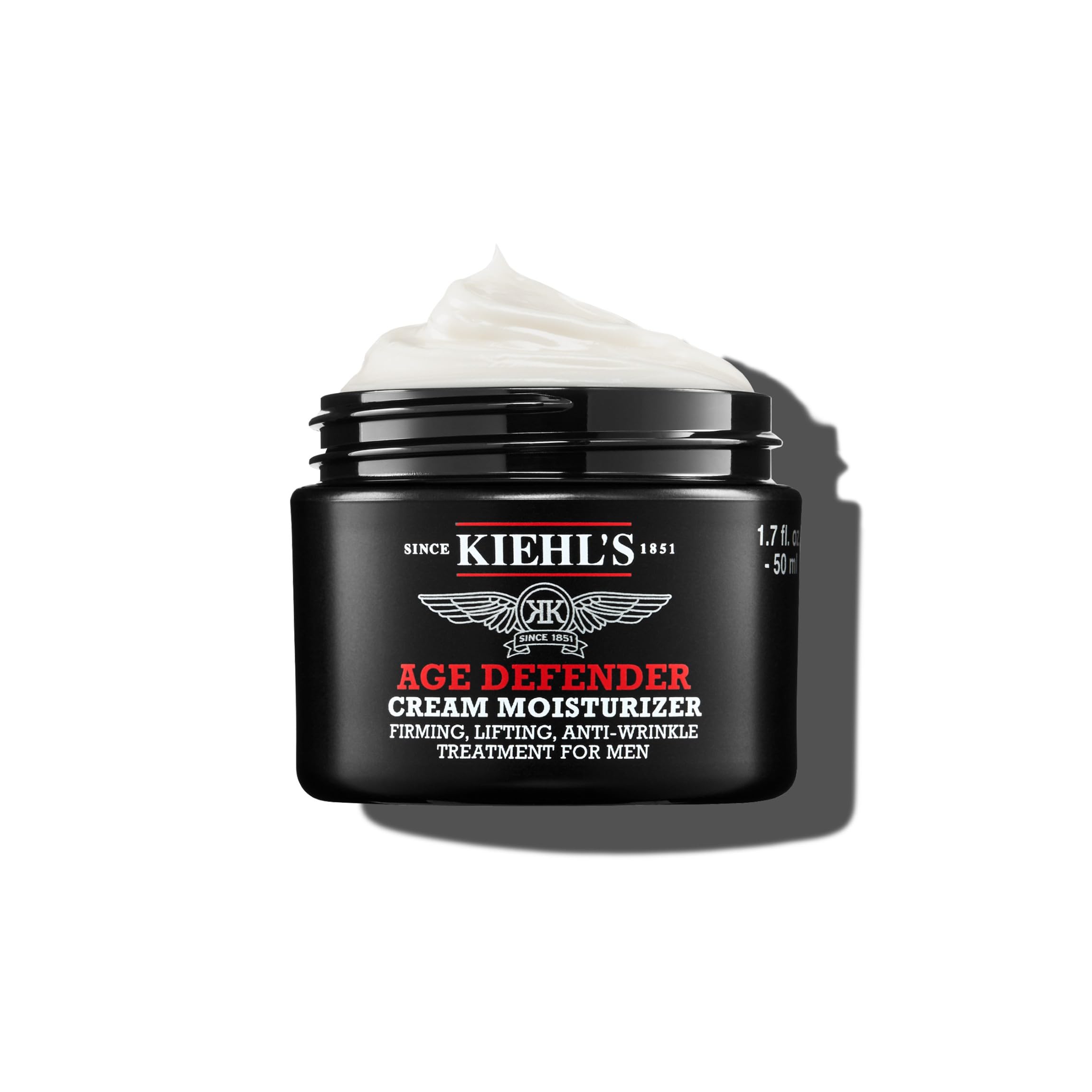 KIEHL'S Age Defender Cream Moisturizer, Crema Viso Anti Età, Per la Pelle Maschile, Azione Rassodante, Riduce Rughe e Linee Sottili, Con Estratto di Semi di Lino, Acido Salicilico e Caffeina