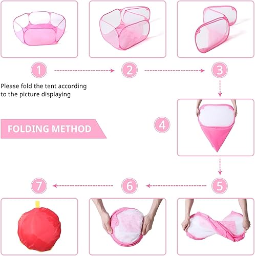 Vista 45 de STARBOLO Tienda de campaña para niños con pelotas, plegable para niños pequeños, piscina de pelotas, valla de gateo para interiores y exteriores