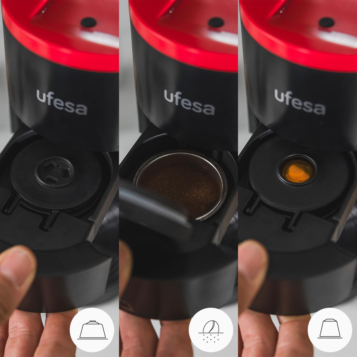 Ufesa Lucca Macchina da caffè multicapsula per caffè macinato e capsule
