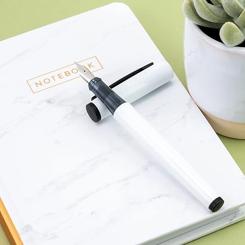 Miniatura 5 de PILOT Explorer - Pluma estilográfica ligera en caja de regalo barril blanco, punta mediana (16928)