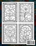 Fleurs en Vitrail Livre de Coloriage: Page De Coloriage De Fleurs...