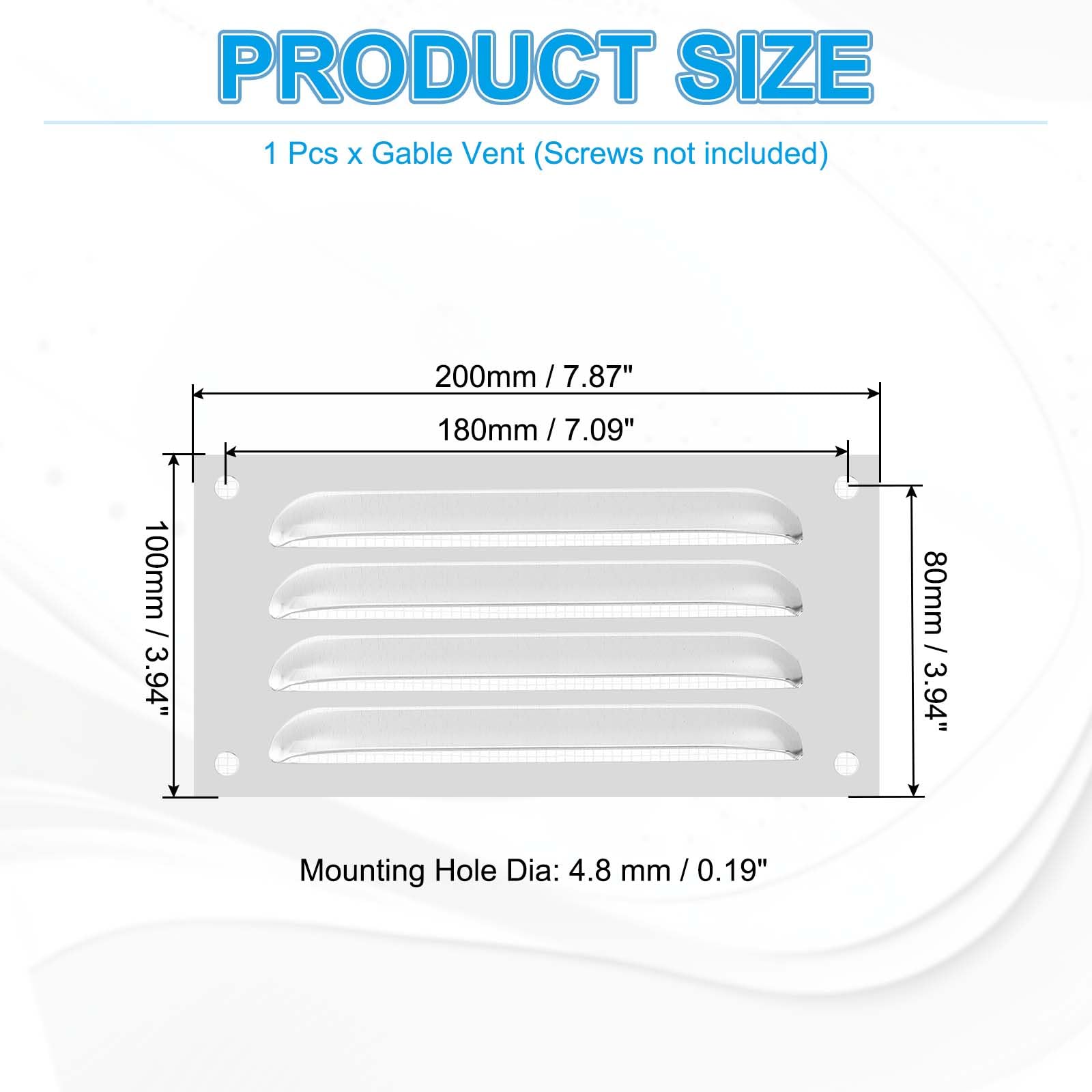 PATIKIL 4x8 Inch Aluminum Vent Cover - Image 2