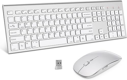 FEDARFOX - Combo de teclado y mouse inalámbricos, ergonómico de conmutación de sistema doble, delgado, compacto, de tamaño completo, teclado disponible en Yaxa Venezuela