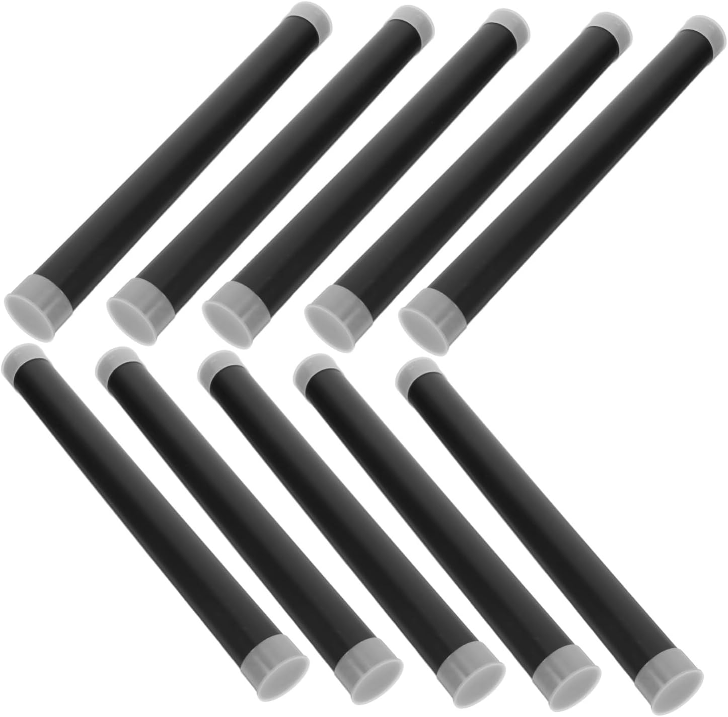 Totority Black Plastic Poster Storage Tube 30mm X 300mm 10pcs for Art