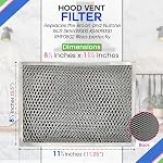 Bagean Filtre d'évent du capot de poêle 8.50" x 11.25" LL62F Combo de graisse de charbon - Convient au remplacement du filtre à hottes sans conduit - Filtres d'écran en métal Poêle de cuisine fraîchement graissée et carbone Air (1-Pk)
