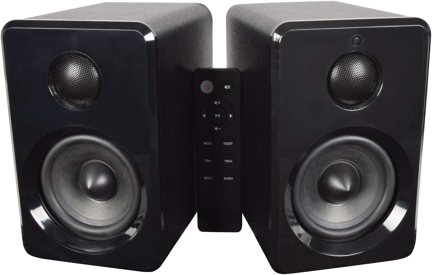 AV LinkPowered Bluetooth Bookshelf Monitors With Wireless Remote Control | Black