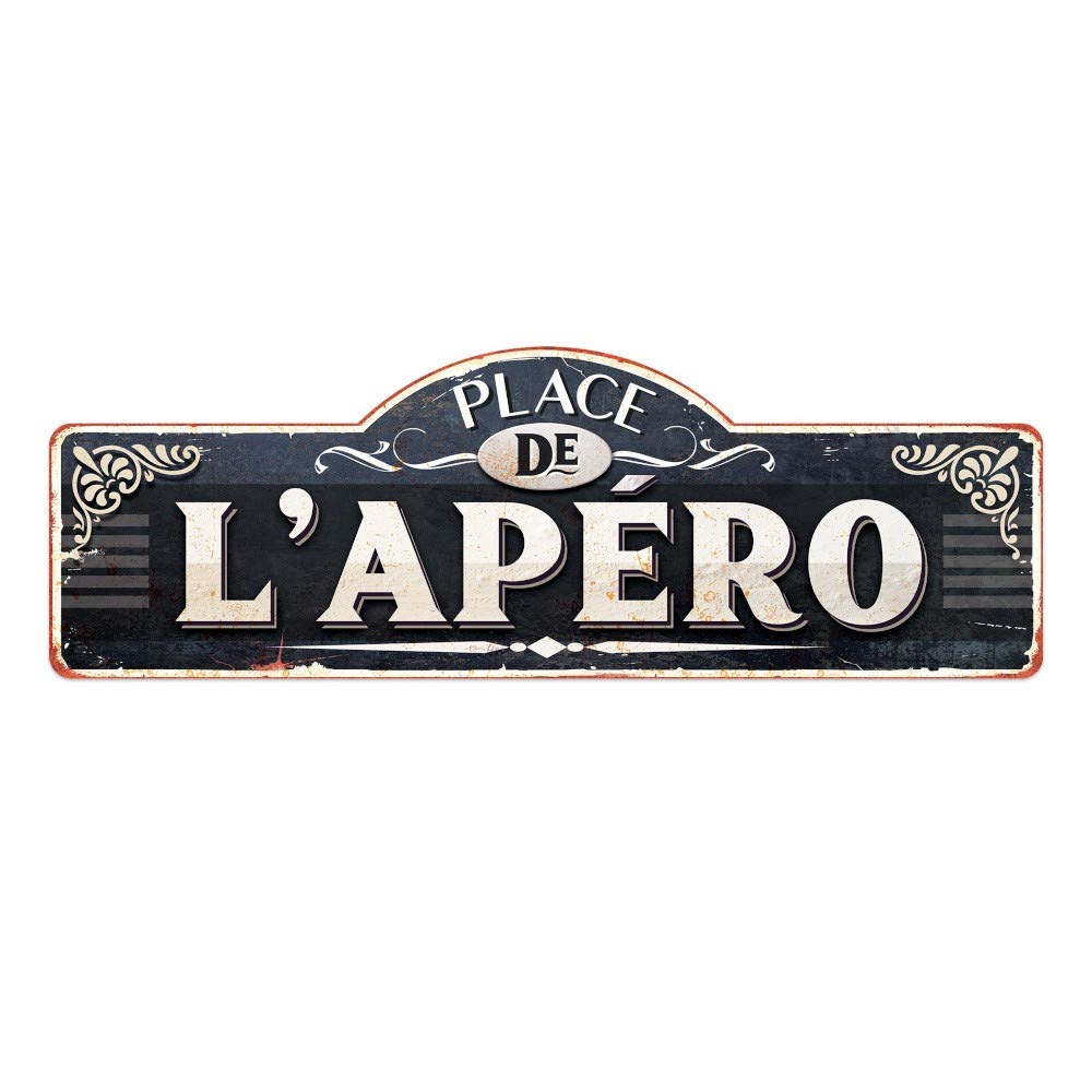 Plaque métallique APERO décorative rétro en métal pour cuisine