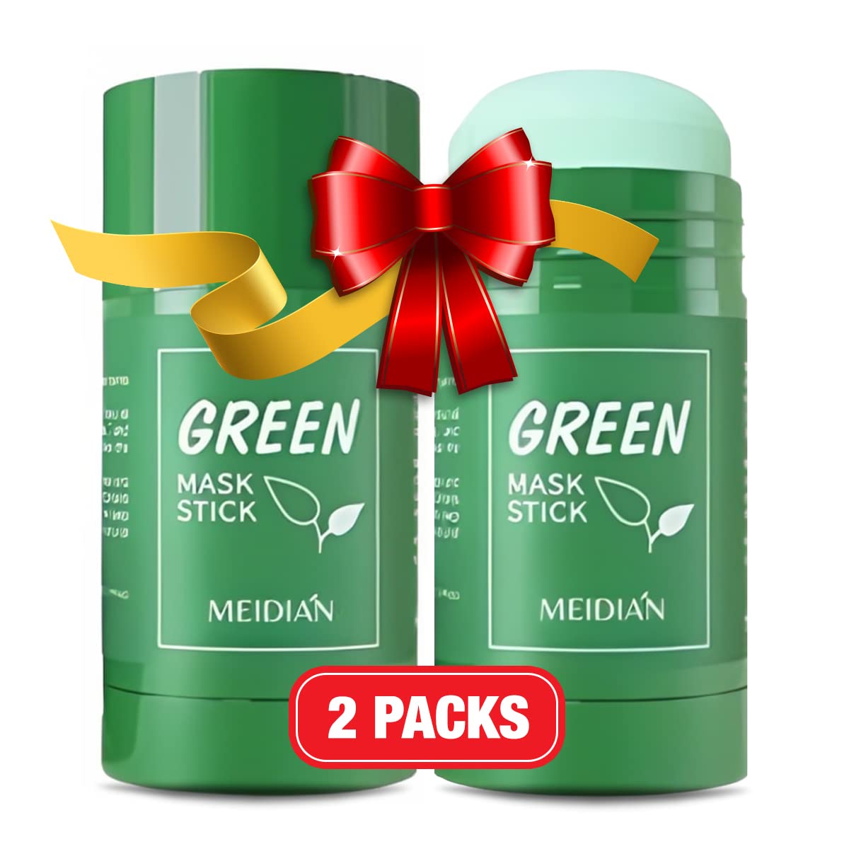 CYOIDAI 2 Pack Green Tea Mask Stick for Face, Blackhead Remover with Green Tea Extract, Deep Cleanse, Purifying and Whitening Face Mask, For Women and Men