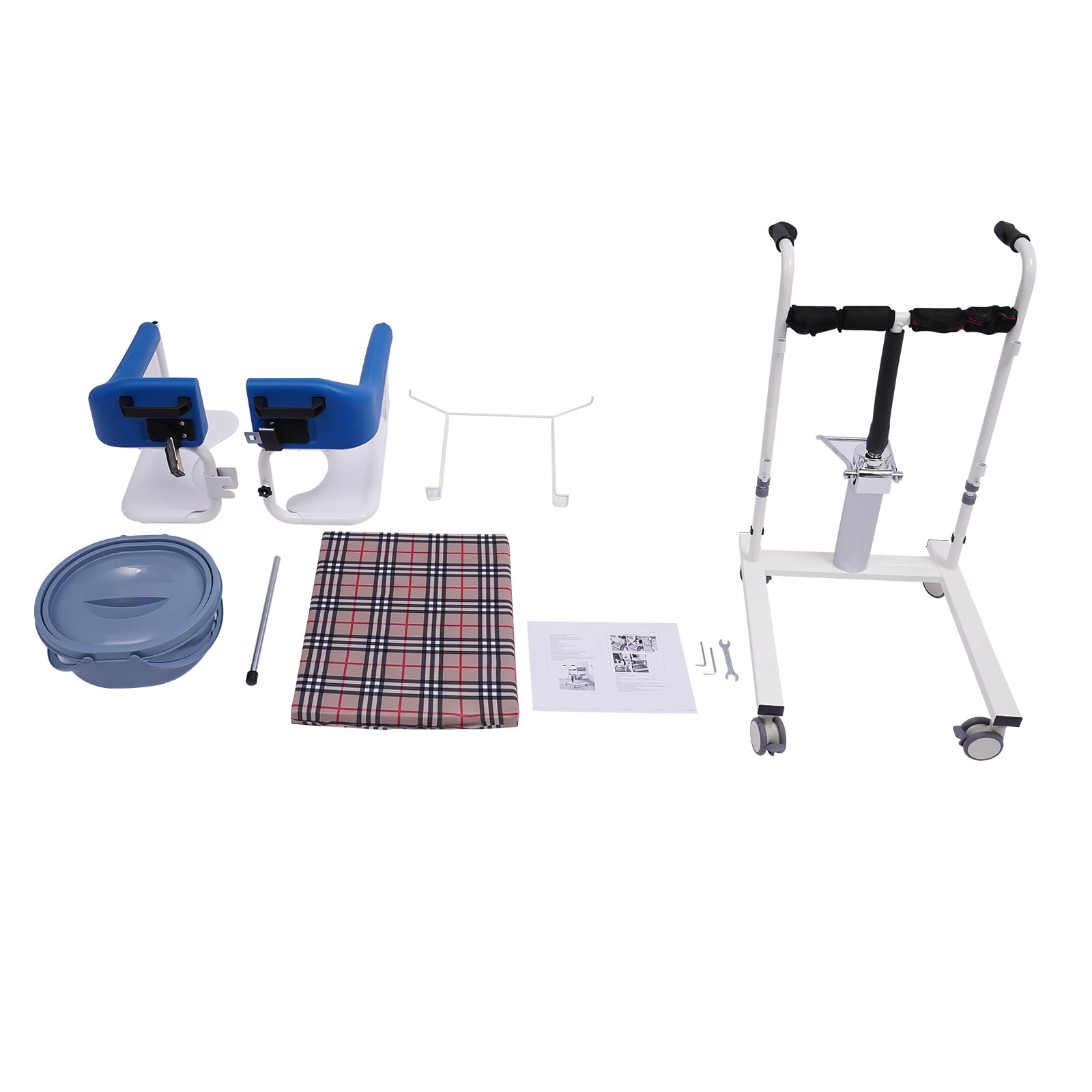 Siège élévateur de patient, capacité de charge de 90 kg, fauteuil roulant hydraulique, fauteuil roulant, multifonction, avec pot portable, pour les familles, les maisons de retraite, les hôpitaux