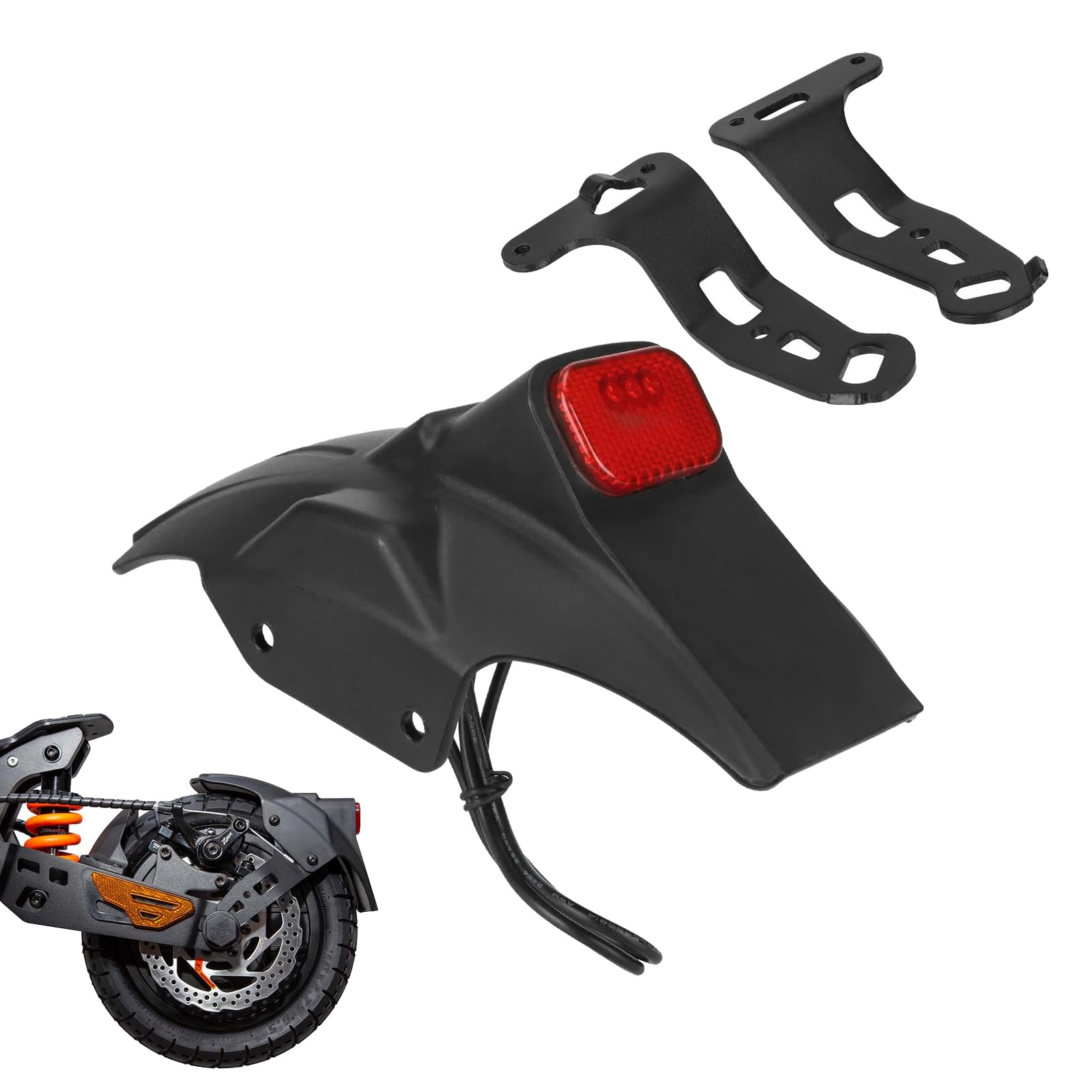Kit LED Feu Arrière+Support+Garde Boue Arrière pour Kukirin G2 Master Garde Boue pour Scooters Electriques Pièces de Rechange Accessoires