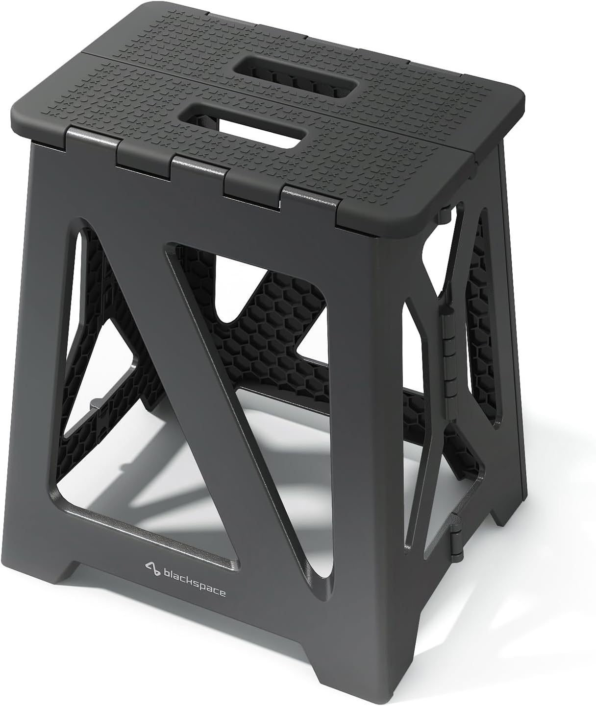 BLACKSPACE 16" Folding Step Stool(Black)