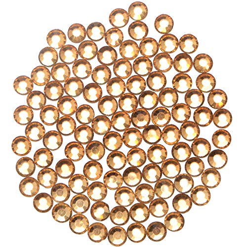 Image of 3000 Pieces Hot Fix Glass Flatback Rhinestones HotFix Round Crystal Gems (Smoked Topaz, SS10)