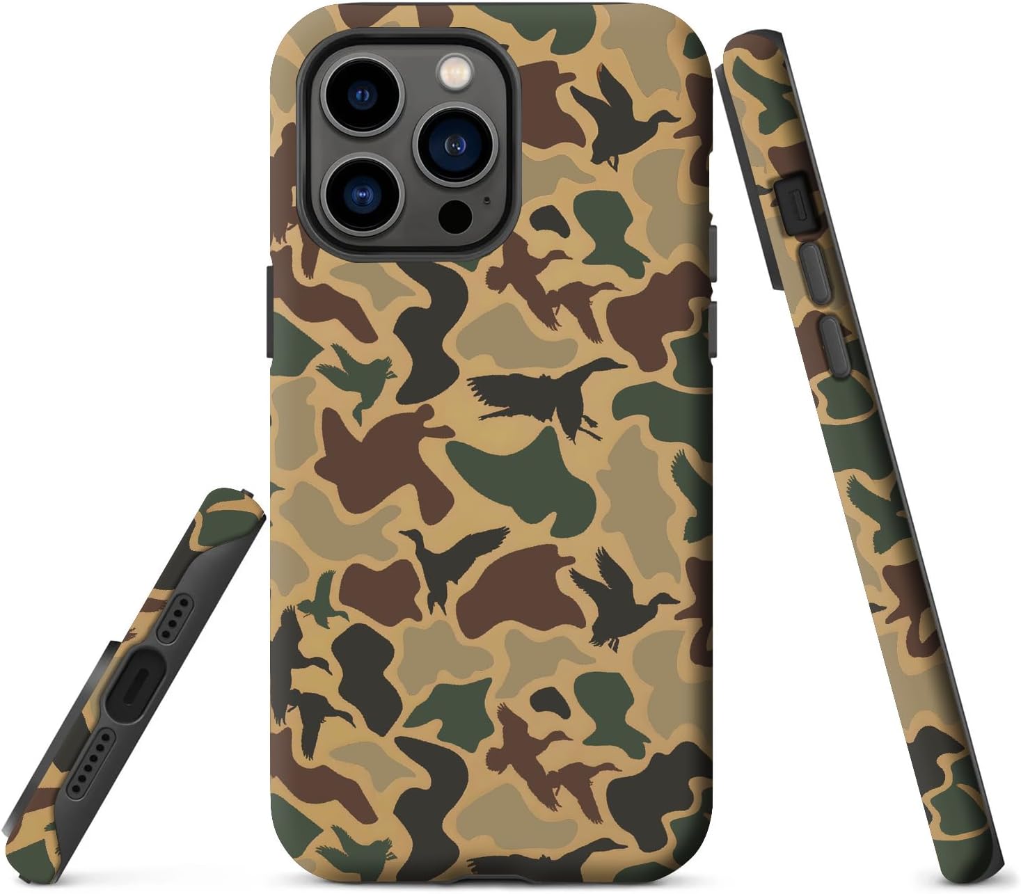 Generic Case Compatible with iPhone 16 Pro Max,Camo Camouflage Duck Phone Case for Men Girls Boy Kids Women,Dual-Layer Hard Shell Silicone Cover Shockproof Protective Case for iPhone 16 Pro Max