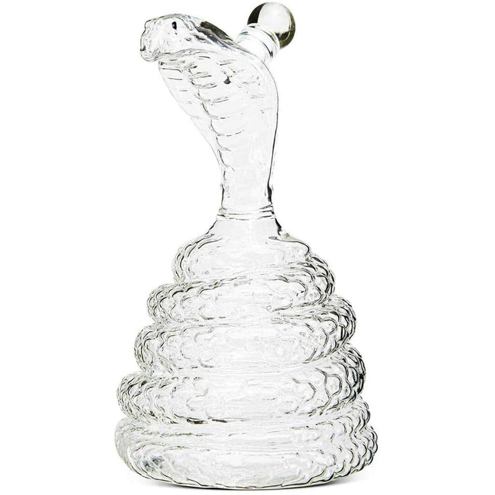 1000ML Decantador Whisky Arte Escultura - Decantador De Whisky Con Forma De Serpiente Cobra Real 3D, De Vidrio Soplado A Mano Sin Plomo, Con El Símbolo Del Zodíaco