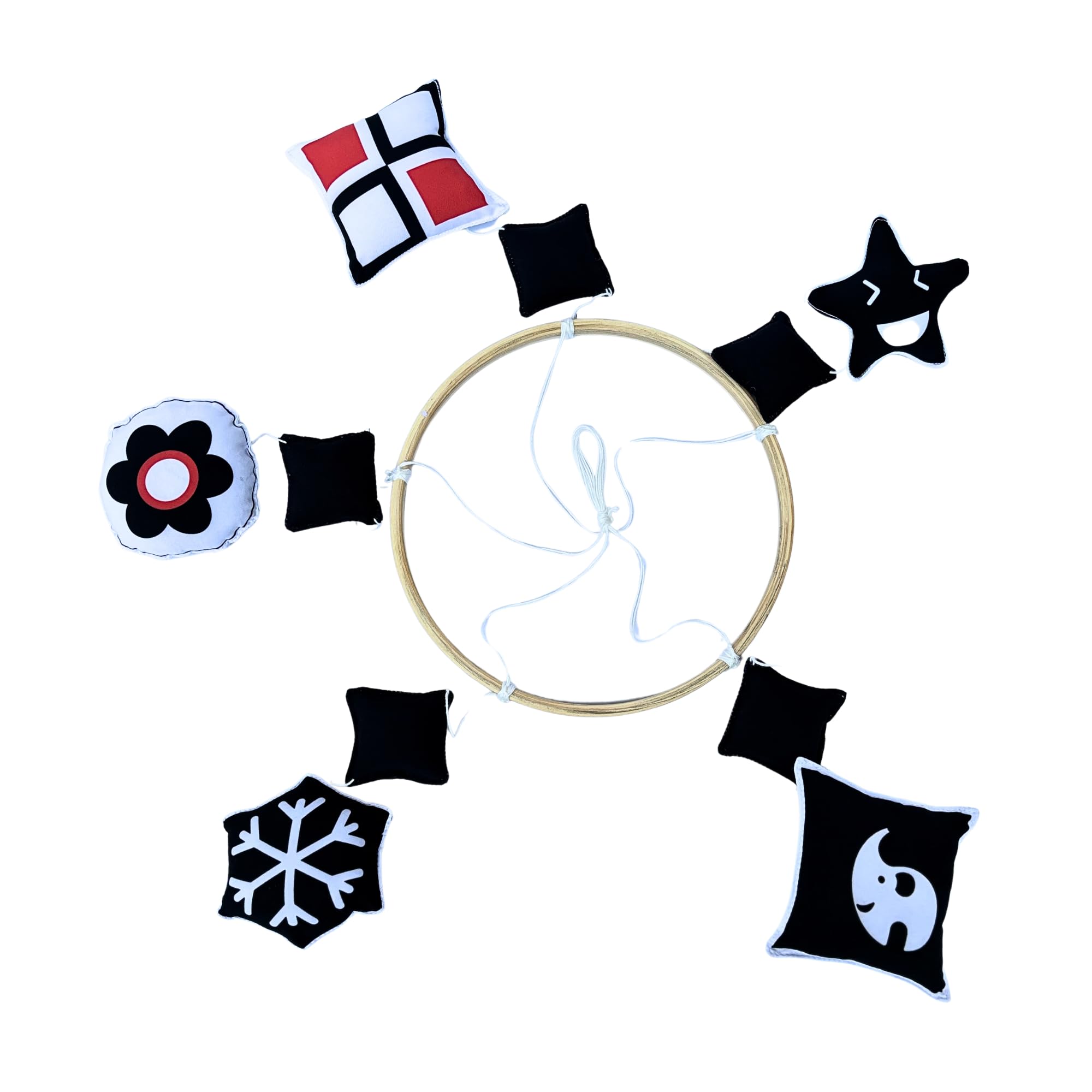 Kizoplay Newborn Gift for Babies and Newborns Ages 0-3-6 Months | Black and White Cot Mobile for Newborn | High Contrast Visual Stimulation | Nursery Decor | Boosts Brain Development