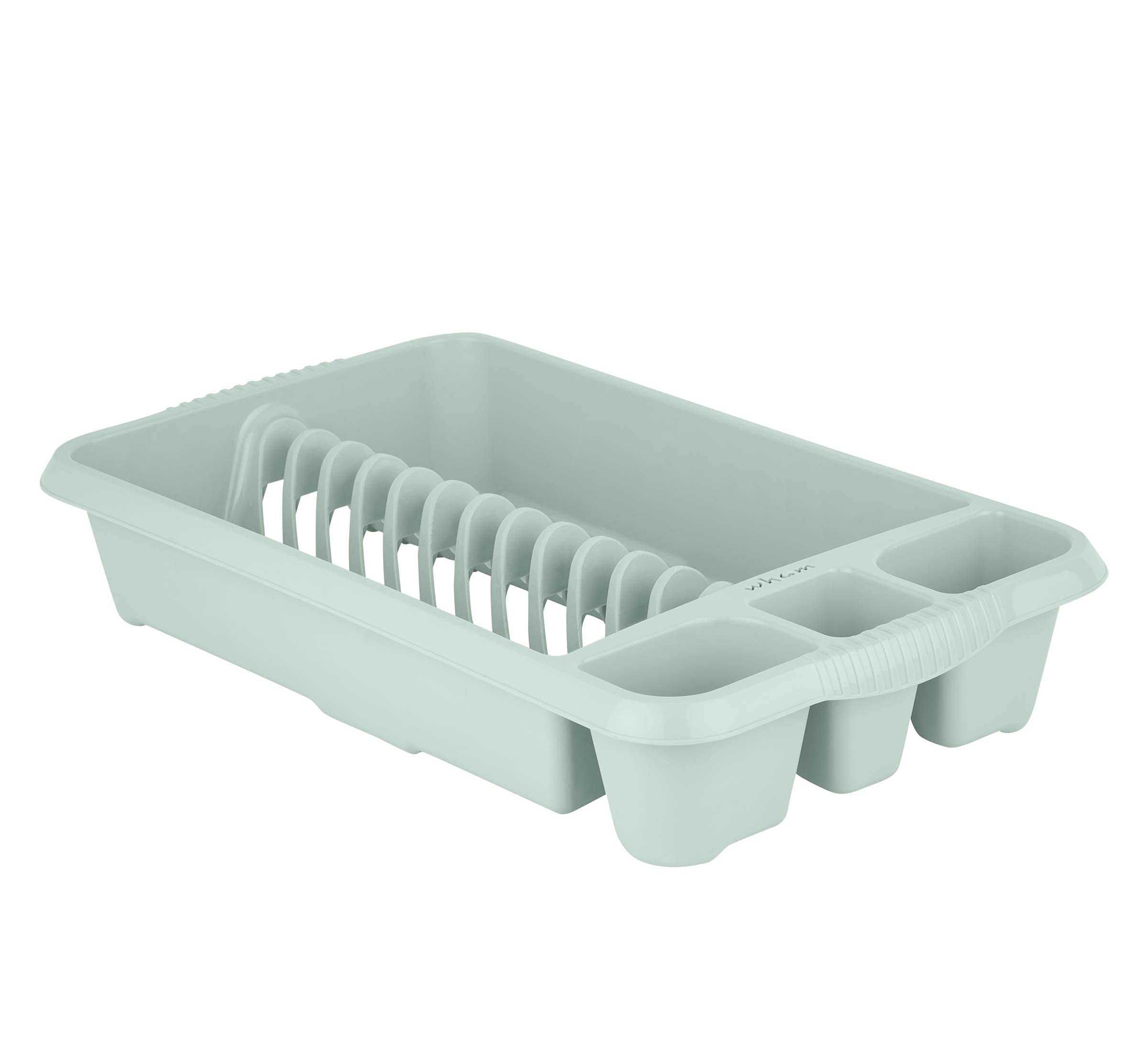 Whatmore Silver Wham Sage High Grade 47X27cm Plastic Dish Drainer Plate And Cutlery Rack Holder
