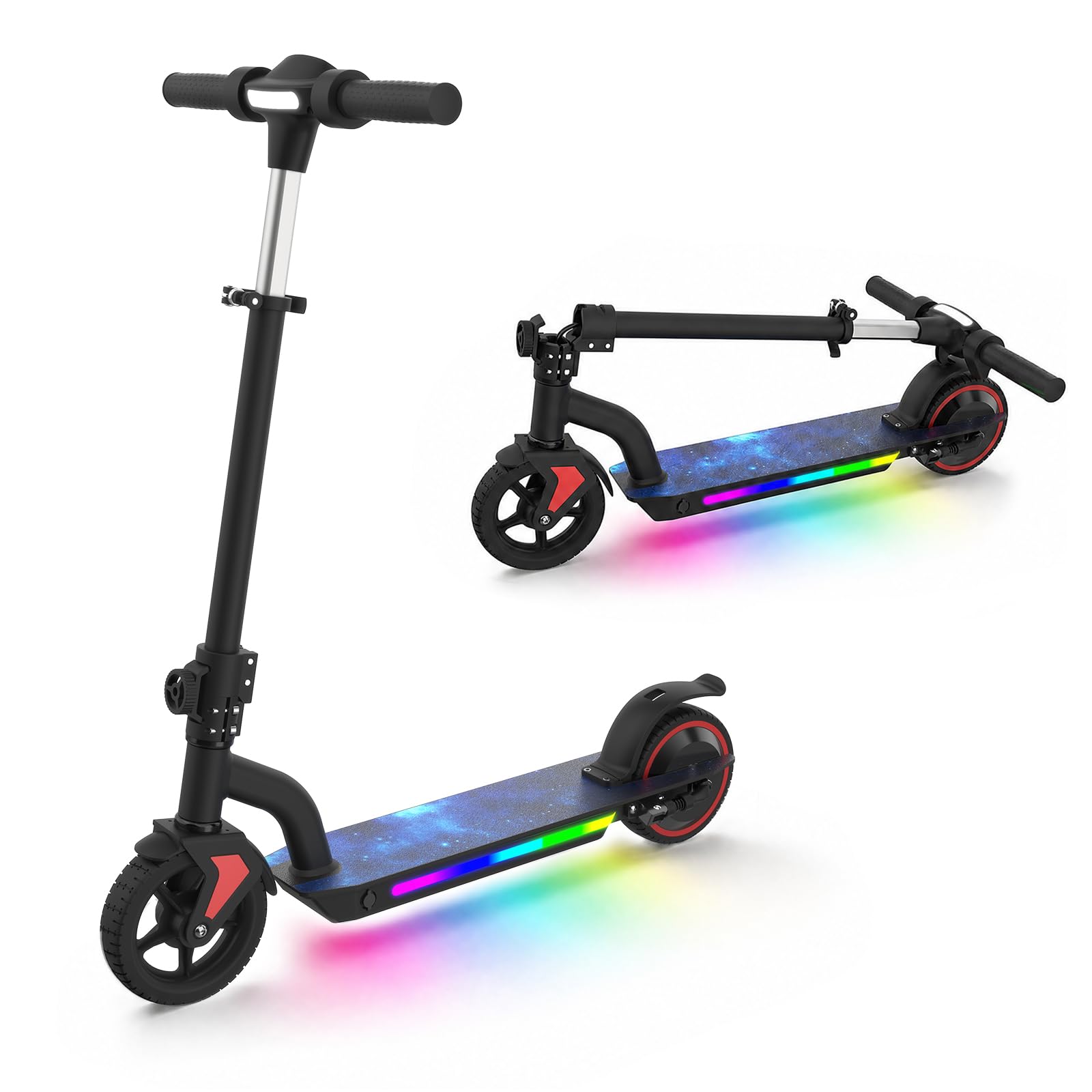 Elektroroller für Kinder von 6-16 Jahren 100cm-160cm 5.2A Batterie 3 Geschwindigkeitsstufen (6/10/16 km/h) 16km Reichweite Höhenverstellbar Reichweite faltbar LED-Display E-Scooter für Kinder