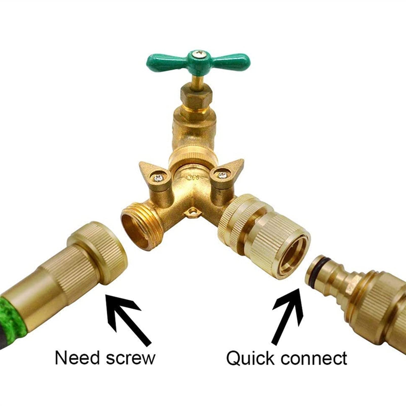 Lnanqing-schlauchverbinder Messing 4 Set Gartenschlauch Schnellanschlüsse Messing 3/4 Zoll GHT-Gewinde Easy Connect-Armaturen Wasser männlich weiblich, Anschluss für Gartenschlauch