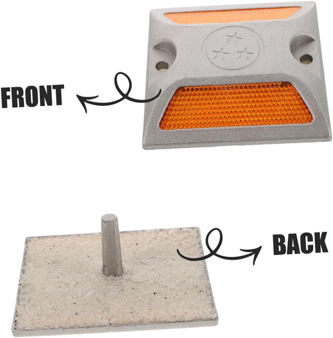 4pcs Reflective Road Studs Driveway Pavement Safety Heavy Duty Aluminum Reflective Signs Traffic Markers