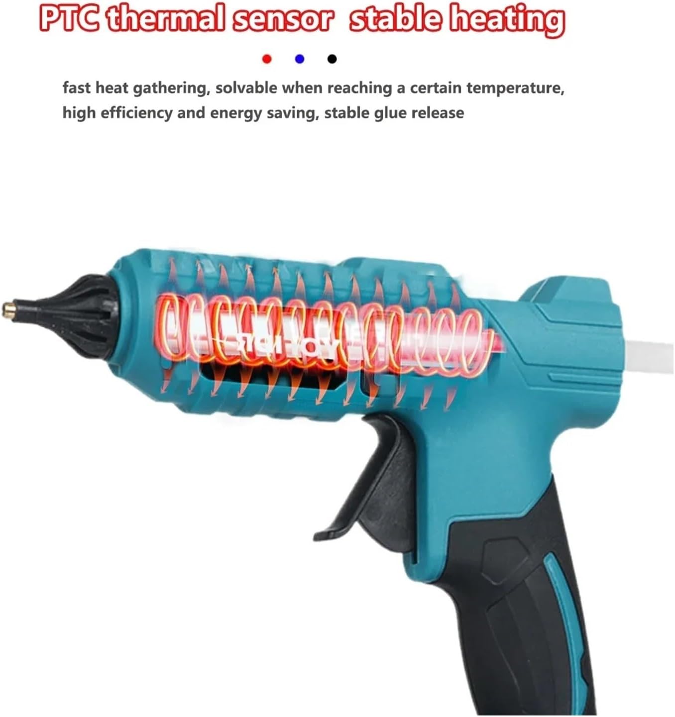 Hot Glue Gun Cordless Hot Melt Glue Gun Rechargeable Fast Heating 11mm Glue Stick DIY Repair Power Tools for 18V Battery for DIY Arts, Crafts and Quick Repairs(Two Small Battery)