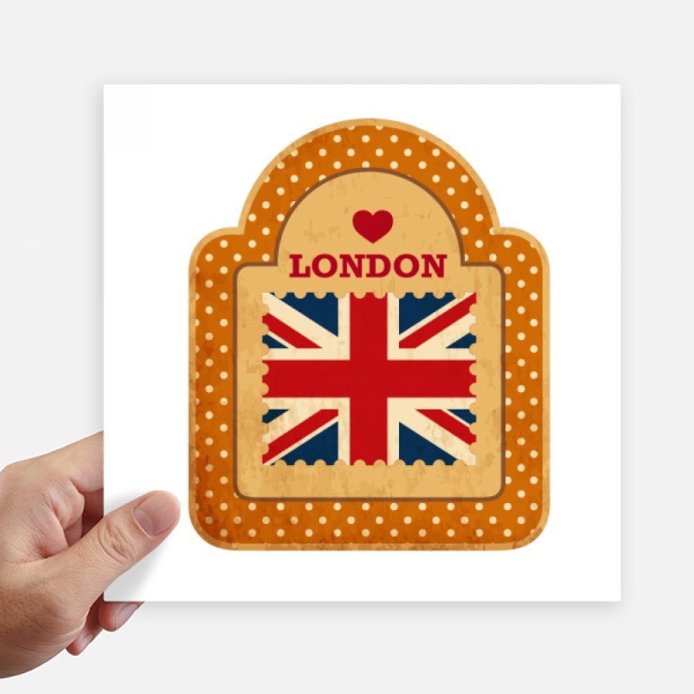 Pegatinas de pared coche y portátiles adhesivos de bandera británica cuadrada de 20 cm 4 piezas