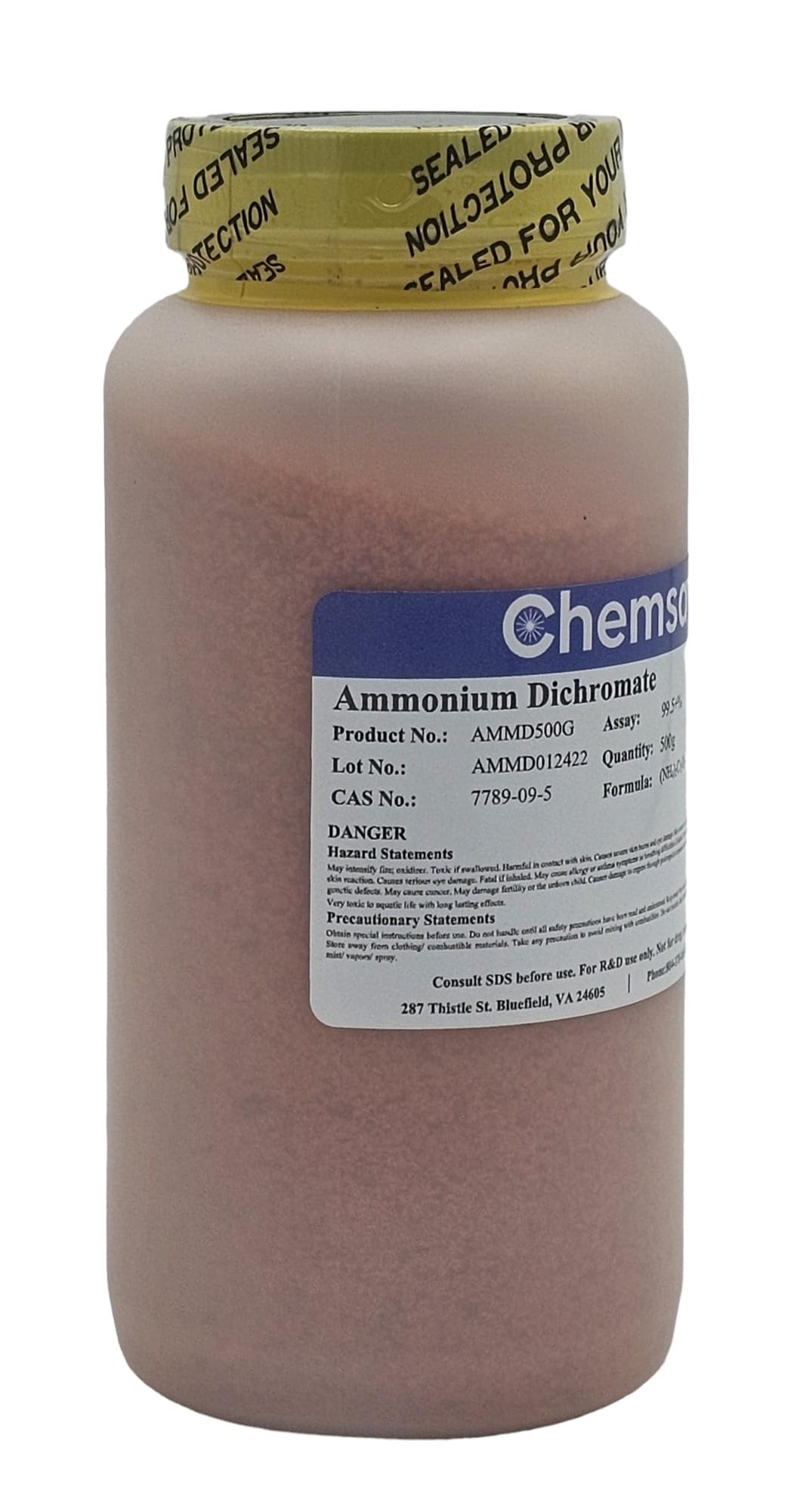 Ammonium Dichromate ACS 99.5% Certified 500g product thumbnail 3