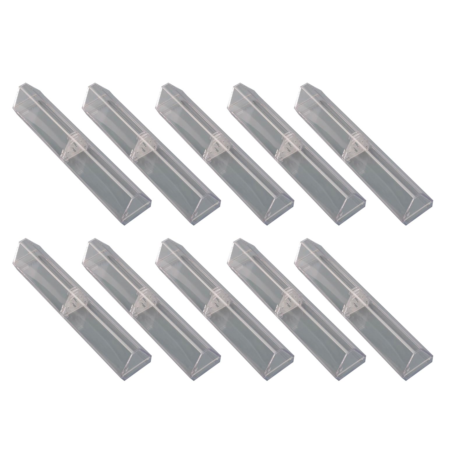 RBRMHM 10x Triangular Pen Boxes Clear Ballpoint Pen Case Pen Storage Container Single Pen Case School Supplies