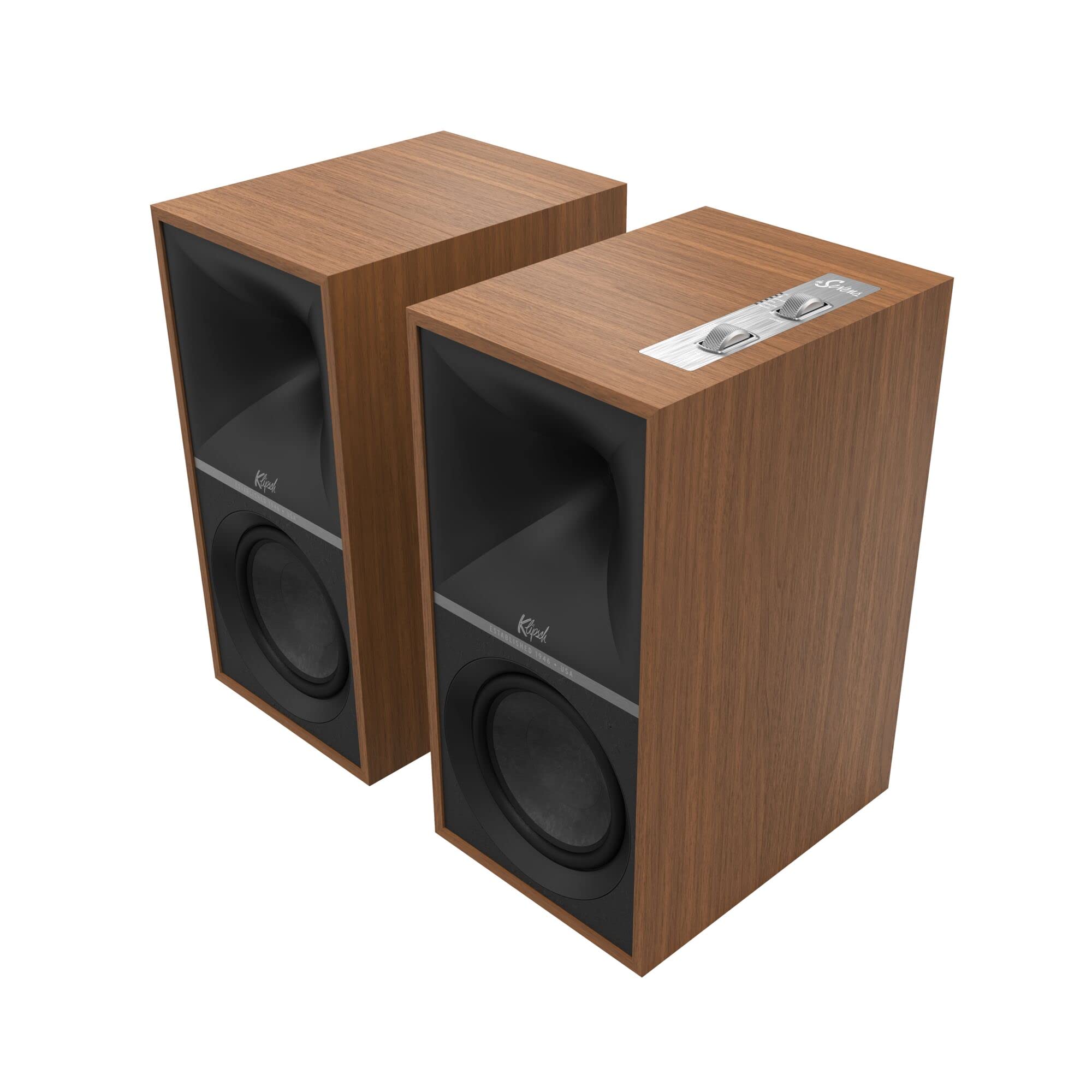 Klipsch, The Sevens, monitor amplificati, walnut