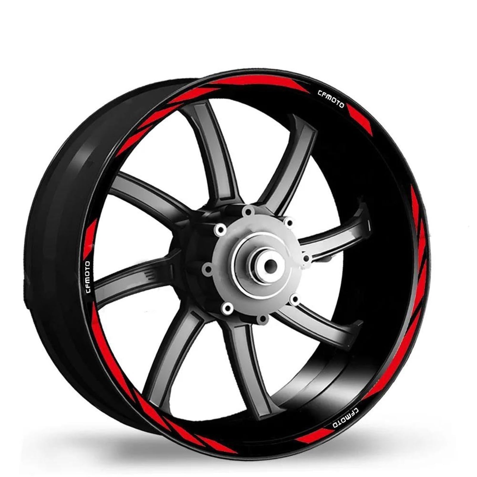 Stickers Motorcycle Reflective Rim Edge Stripes Wheel Stickers for 400NK 400GT 650NK 650GT 650MT(Red-a)